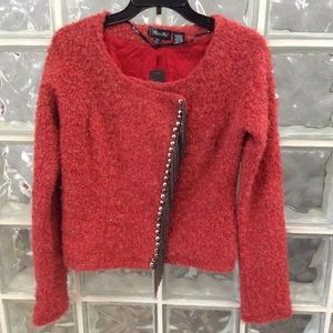 Miss Me Rust Sweater Jacket / Cardigan with Fringe